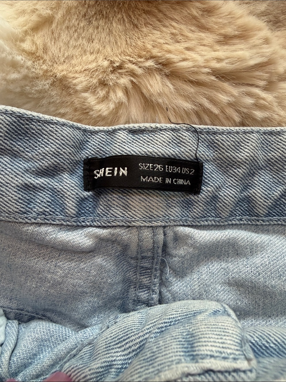 SHEIN light wash high waist shorts raw hem size 26/US size 2 - Picture 2 of 8